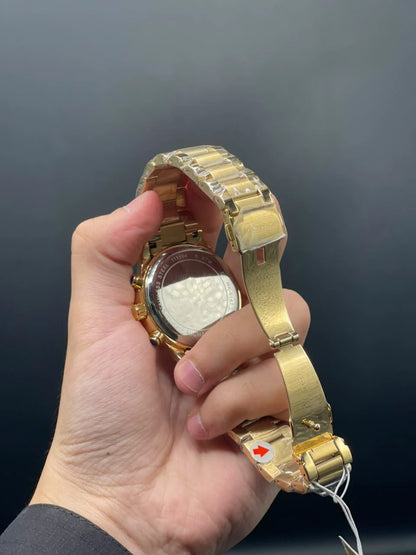 MK Golden Chain With Golden Chronograph Date Dial Quartz Watch