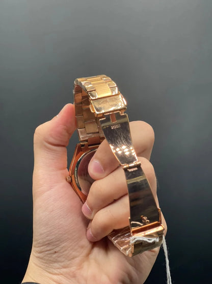 MK Rose Gold Chain With White Chronograph Dial Quartz Watch