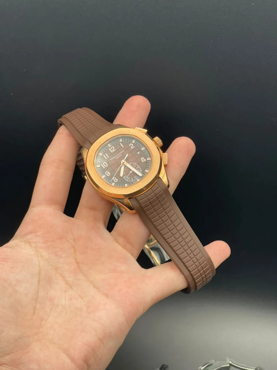 PP Brown Rubber Strap With Brown Dial Automatic Watch