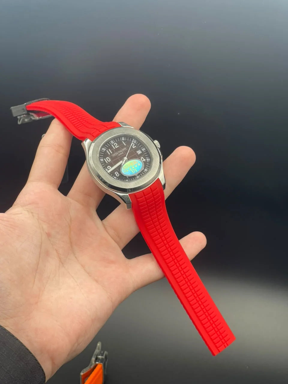 PP Red Rubber Strap With Red Dial Automatic Watch