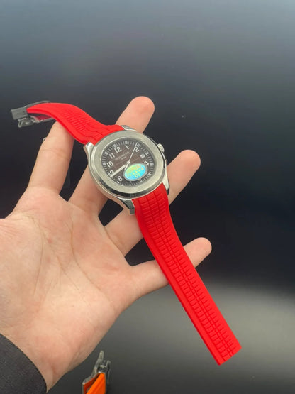 PP Red Rubber Strap With Red Dial Automatic Watch
