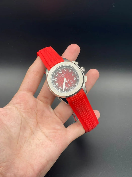 PP Red Rubber Strap with Red Dial Automatic Watch