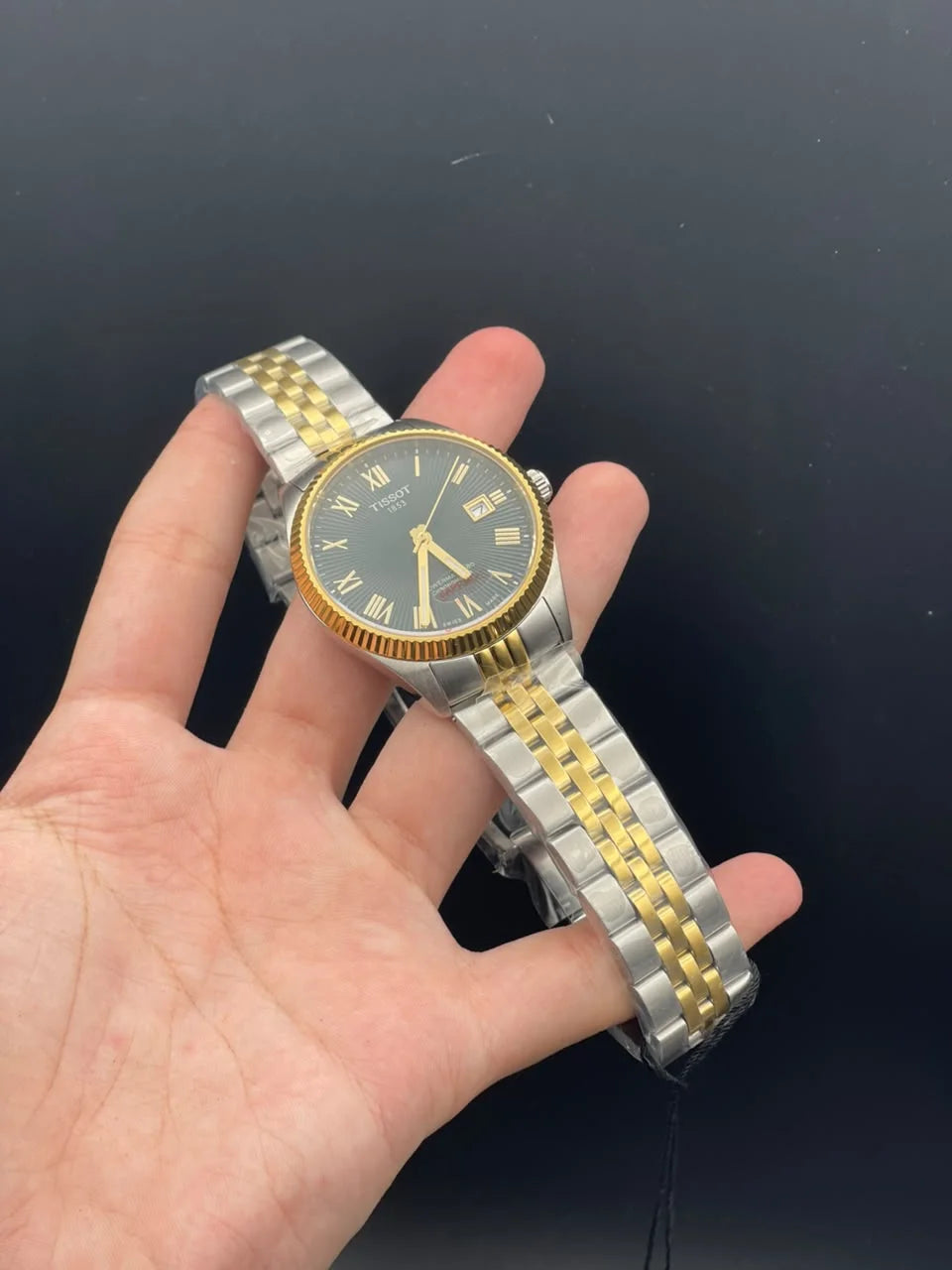 PP Two Tone Chain With Black Dial Automatic Watch