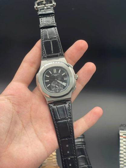 PP Black Strap With Black Chronograph Dial Automatic Watch