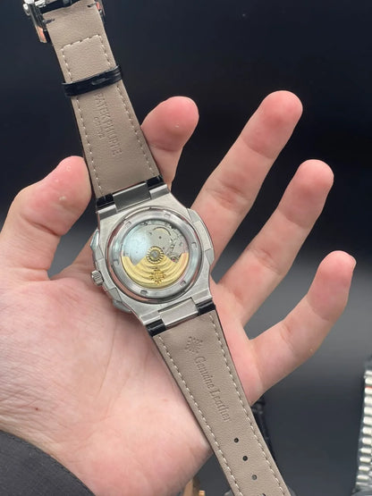 PP Black Strap With Black Chronograph Dial Automatic Watch