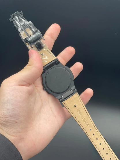 PP Black Strap With Blue Slim Dial And Black Bezel Quartz Watch