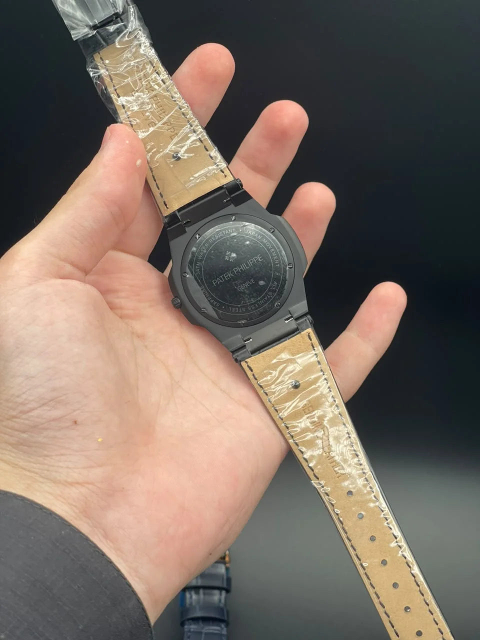 PP Blue Strap With Blue Slim Dial And Diamond Bezel Quartz Watch