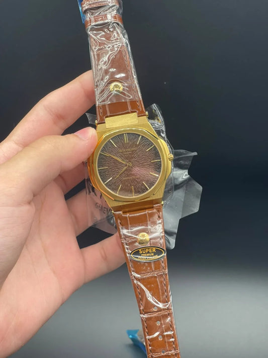 PP Brown Strap With Brown Slim Dial Quartz Watch