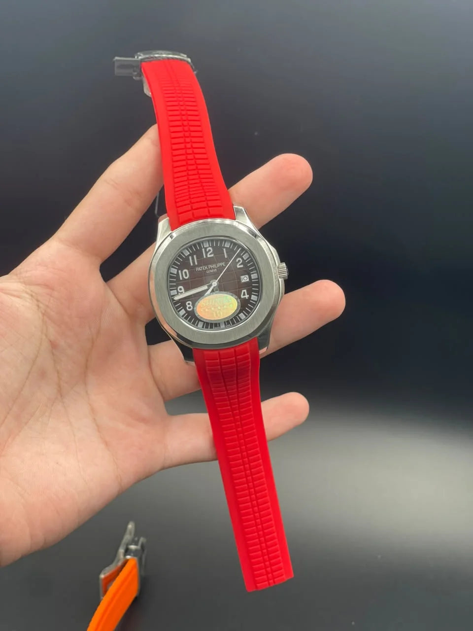PP Red Rubber Strap With Red Dial Automatic Watch