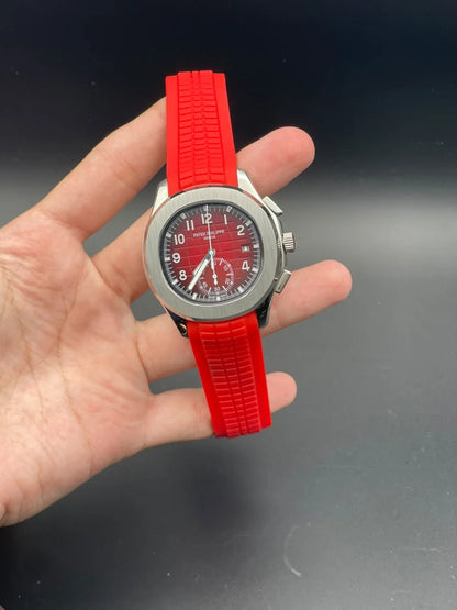 PP Red Rubber Strap with Red Dial Automatic Watch