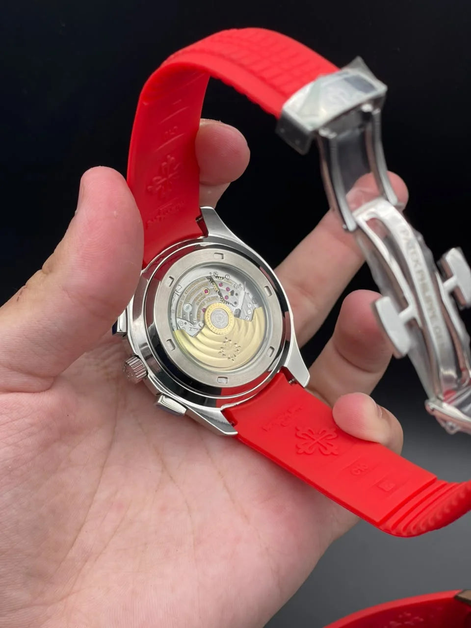 PP Red Rubber Strap with Red Dial Automatic Watch