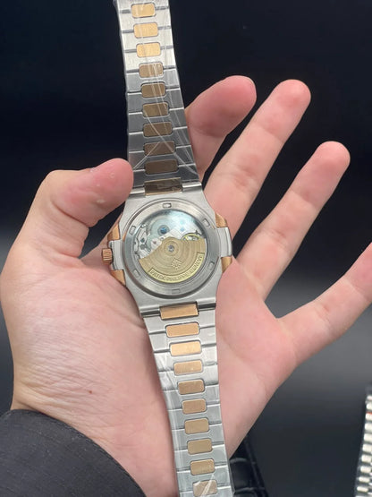 PP Two Tone Chain With Tiffany Blue Moonphase Dial Automatic Watch