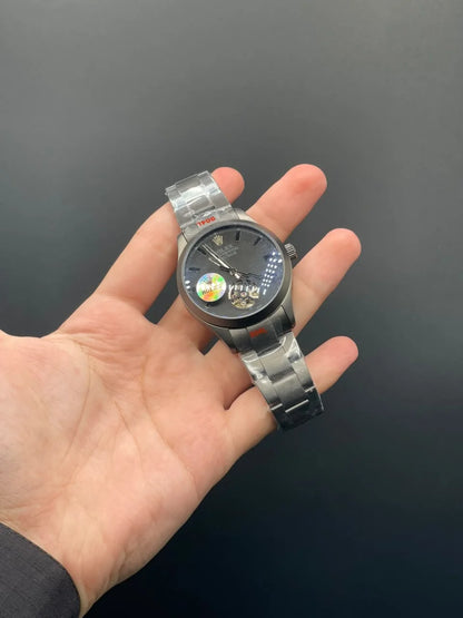 RLX Black Chain With Black Open Heart Dial Automatic Watch