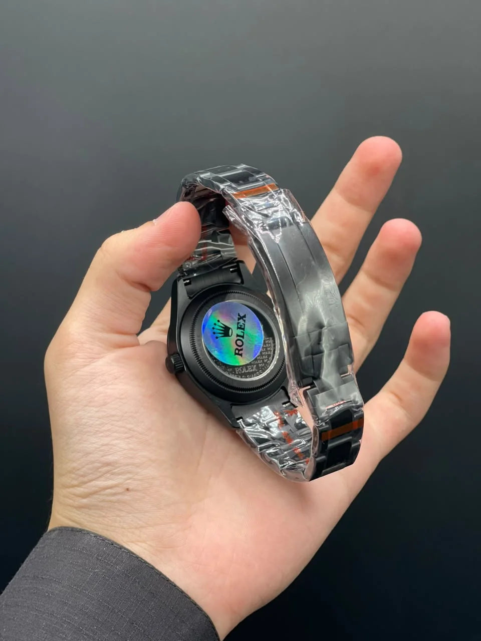 RLX Black Chain With Blue Open Heart Dial Automatic Watch