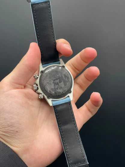 RLX Blue Strap With Black Chronograph Dial Automatic Watch