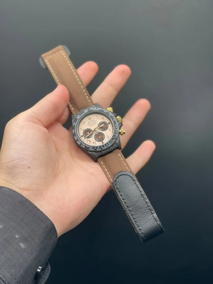 RLX Brown Strap With Brown And Red Chronograph Dial Automatic Watch