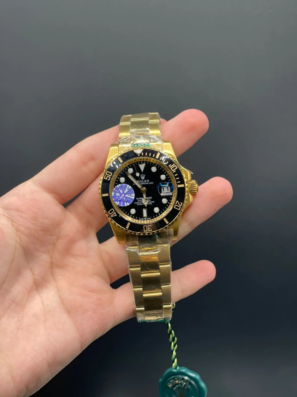 RLX Golden Chain With Black Dial And Rotatable Bezel Automatic Watch