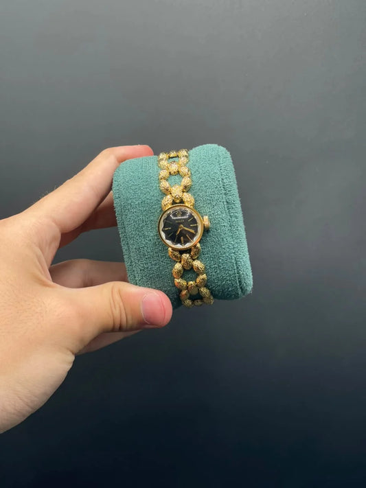 RLX Golden Chain With Black Dial Quartz Watch