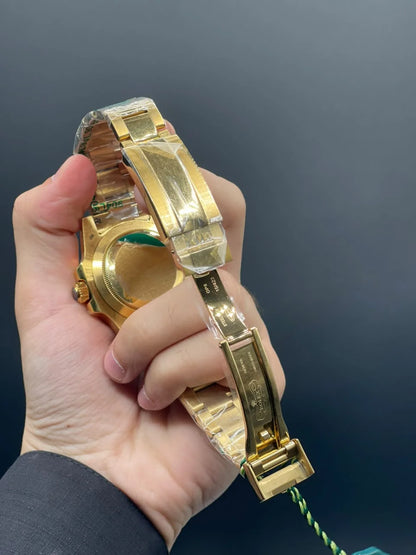 RLX Golden Chain With Blue Dial And Rotatable Bezel Automatic Watch