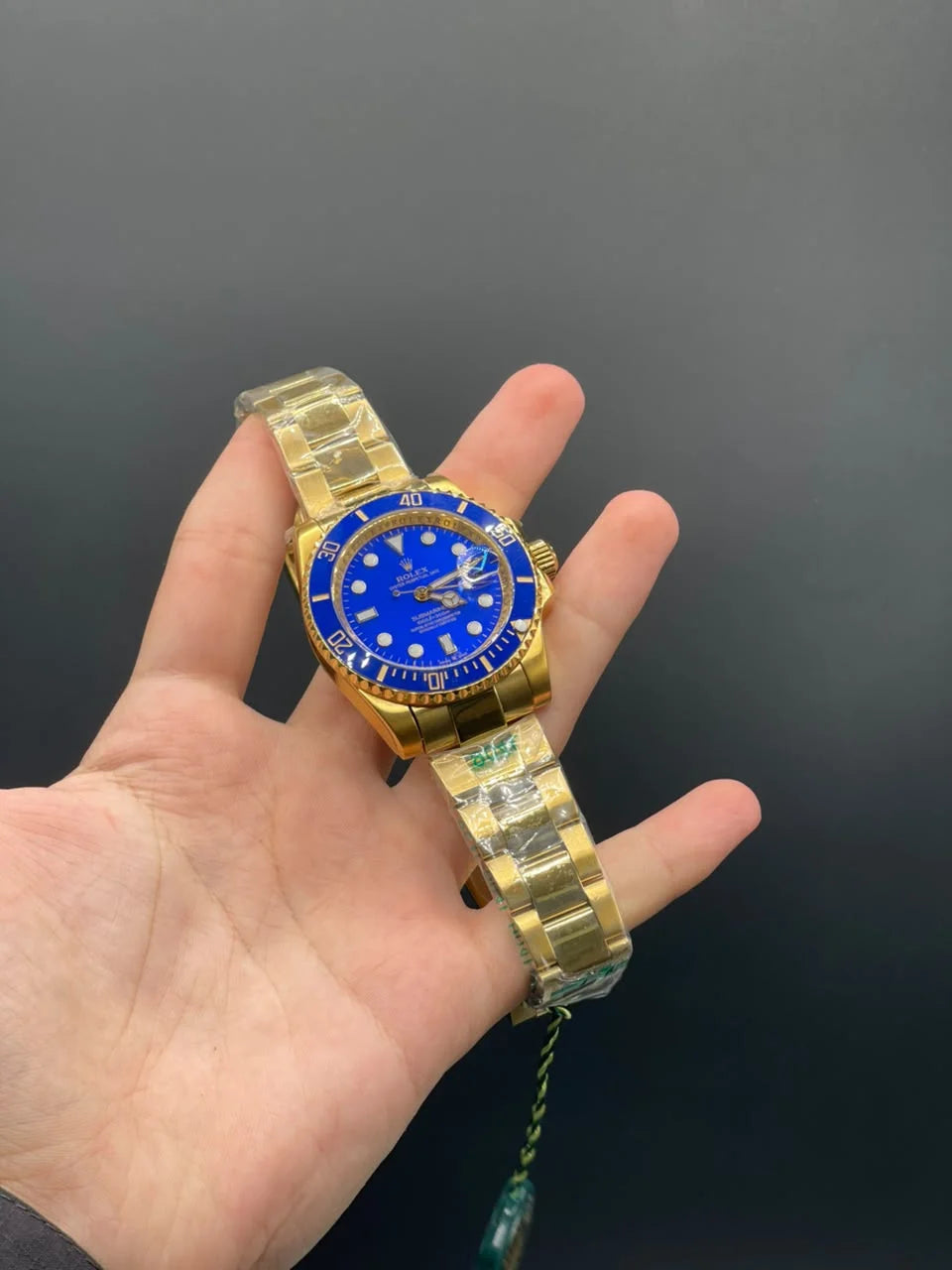 RLX Golden Chain With Blue Dial And Rotatable Bezel Automatic Watch