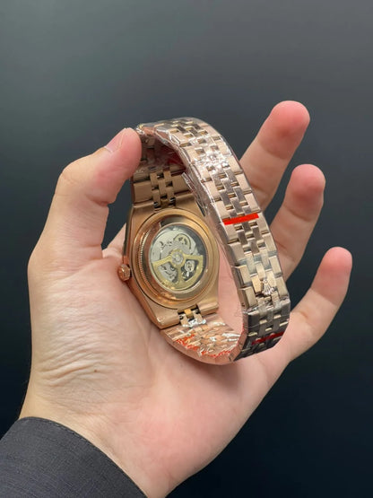 RLX Rose Gold Chain With Tiffany Blue Dial Automatic Watch