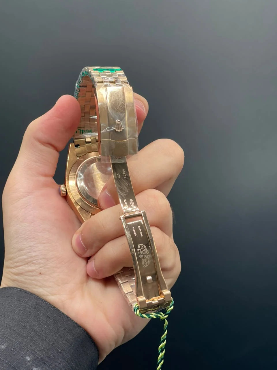 RLX Rose Gold Jubilee Chain With Gold Diamond Dial Automatic Watch