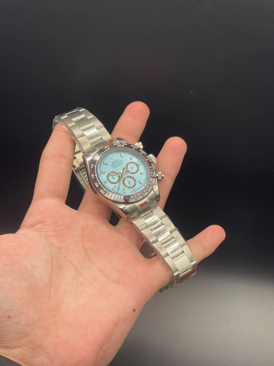 RLX Silver Chain With Blue Chronograph Dial Automatic Watch