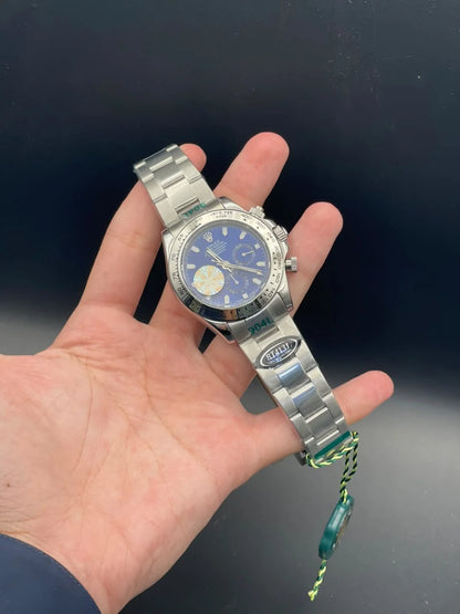 RLX Silver Chain With Blue Chronograph Dial Automatic Watch