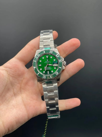 RLX Silver Chain With Green Dial With Rotatable Bezel Automatic Watch