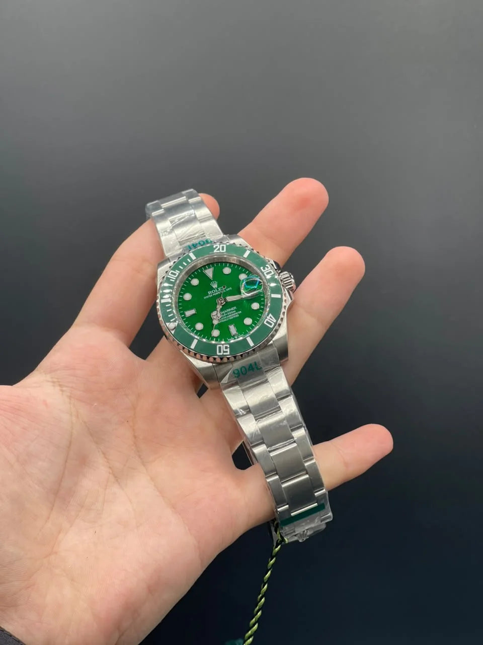 RLX Silver Chain With Green Dial With Rotatable Bezel Automatic Watch