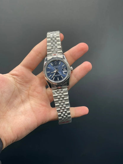 RLX Silver Jubilee Chain With Blue DateJust Dial Automatic Watch
