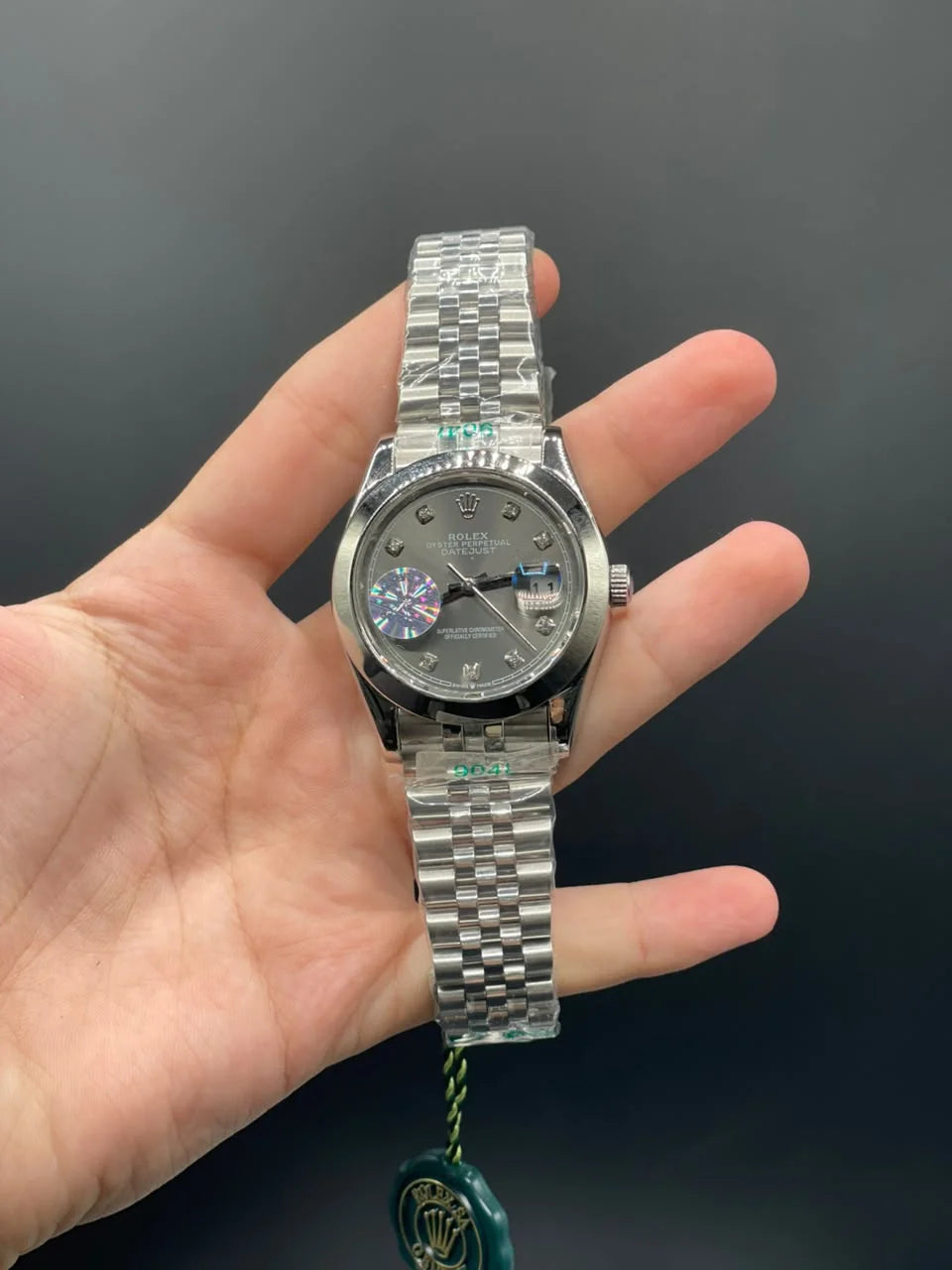 RLX Silver Jubilee Chain With Gray Dial And Plain Bezel Automatic Watch