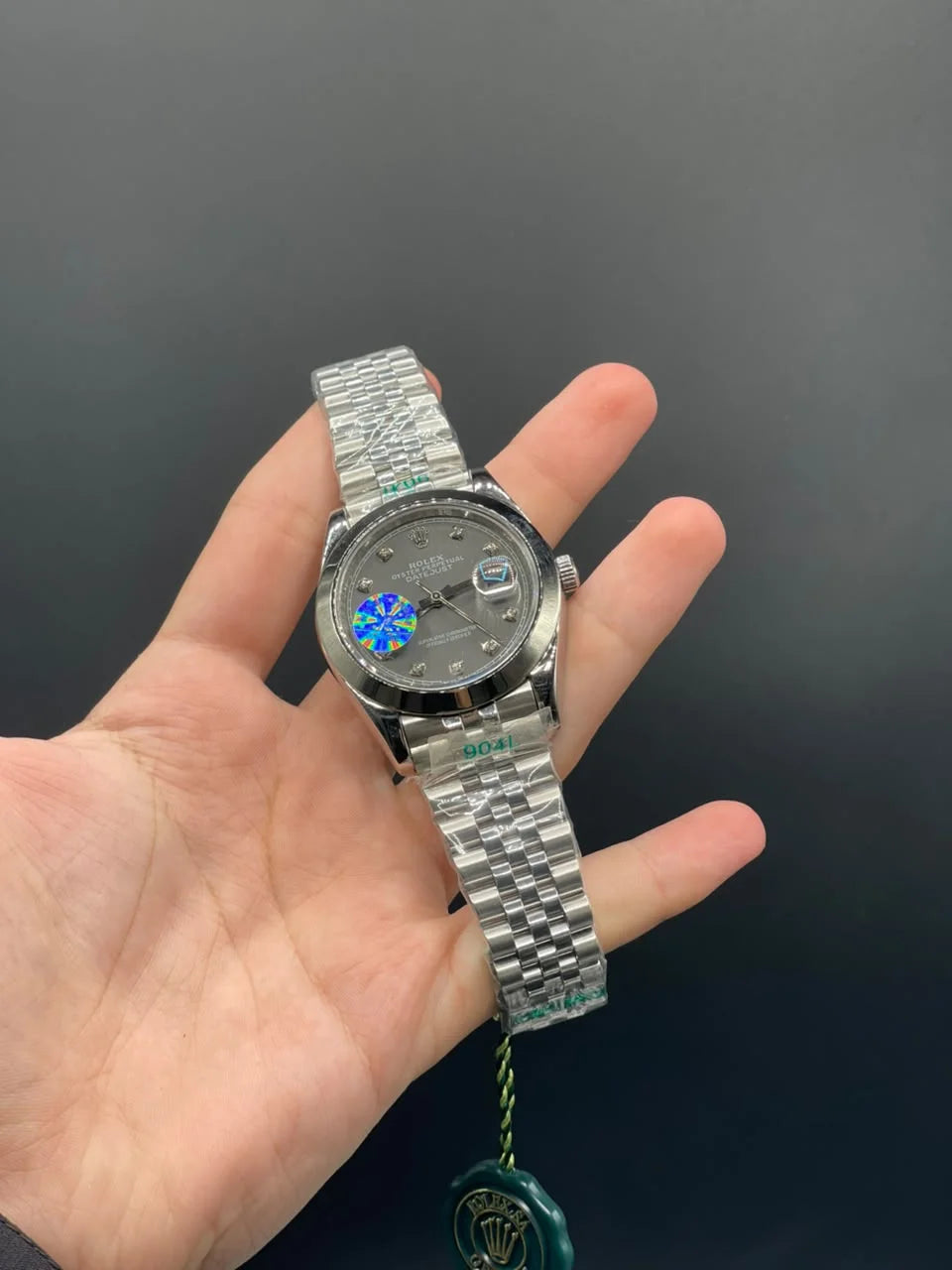 RLX Silver Jubilee Chain With Gray Dial And Plain Bezel Automatic Watch