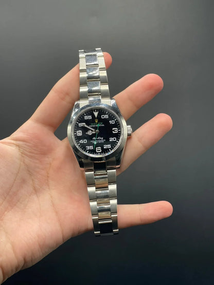 RLX Silver Oyster Chain With Black Air-Kind Style Dial Automatic Watch