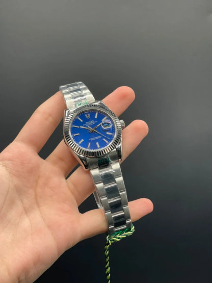 RLX Silver Oyster Chain With Blue Dial Automatic Watch