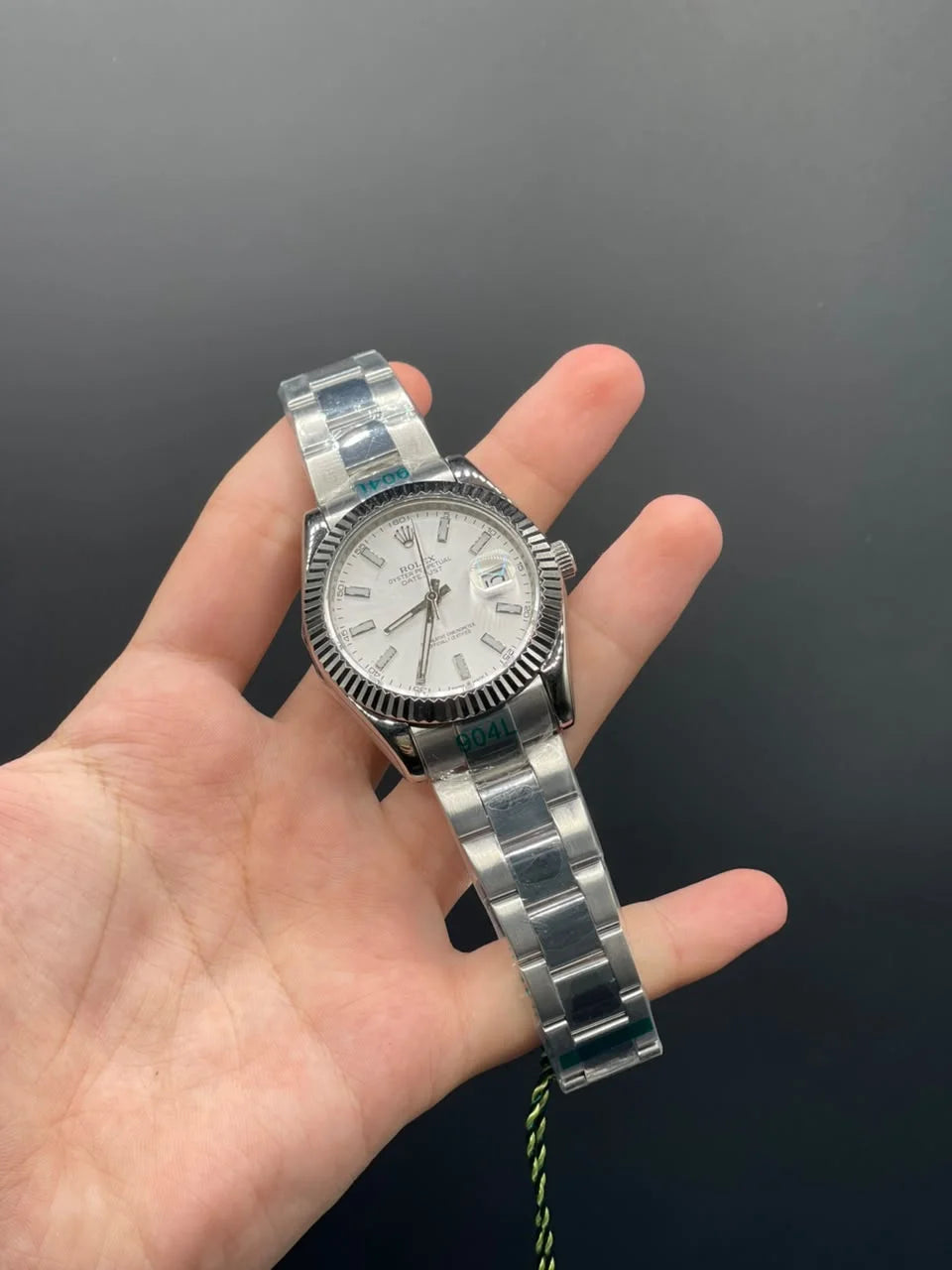 RLX Silver Oyster Chain With White Dial Automatic Watch