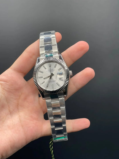 RLX Silver Oyster Chain With White Dial Automatic Watch
