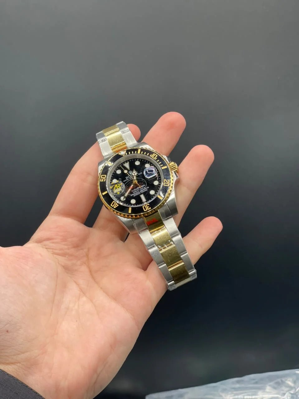 RLX Two Tone Chain With Black Dial With Rotatable Bezel Automatic Watch