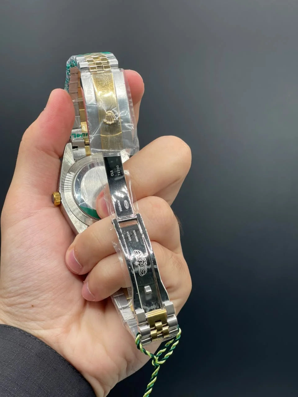 RLX Two Tone Jubilee Chain With Golden Textured Dial Automatic Watch