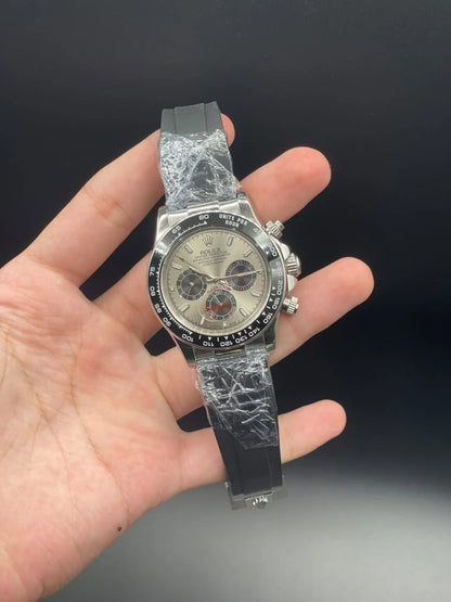 RLX Black Strap With Gray And Black Chronograph Dial Automatic Watch