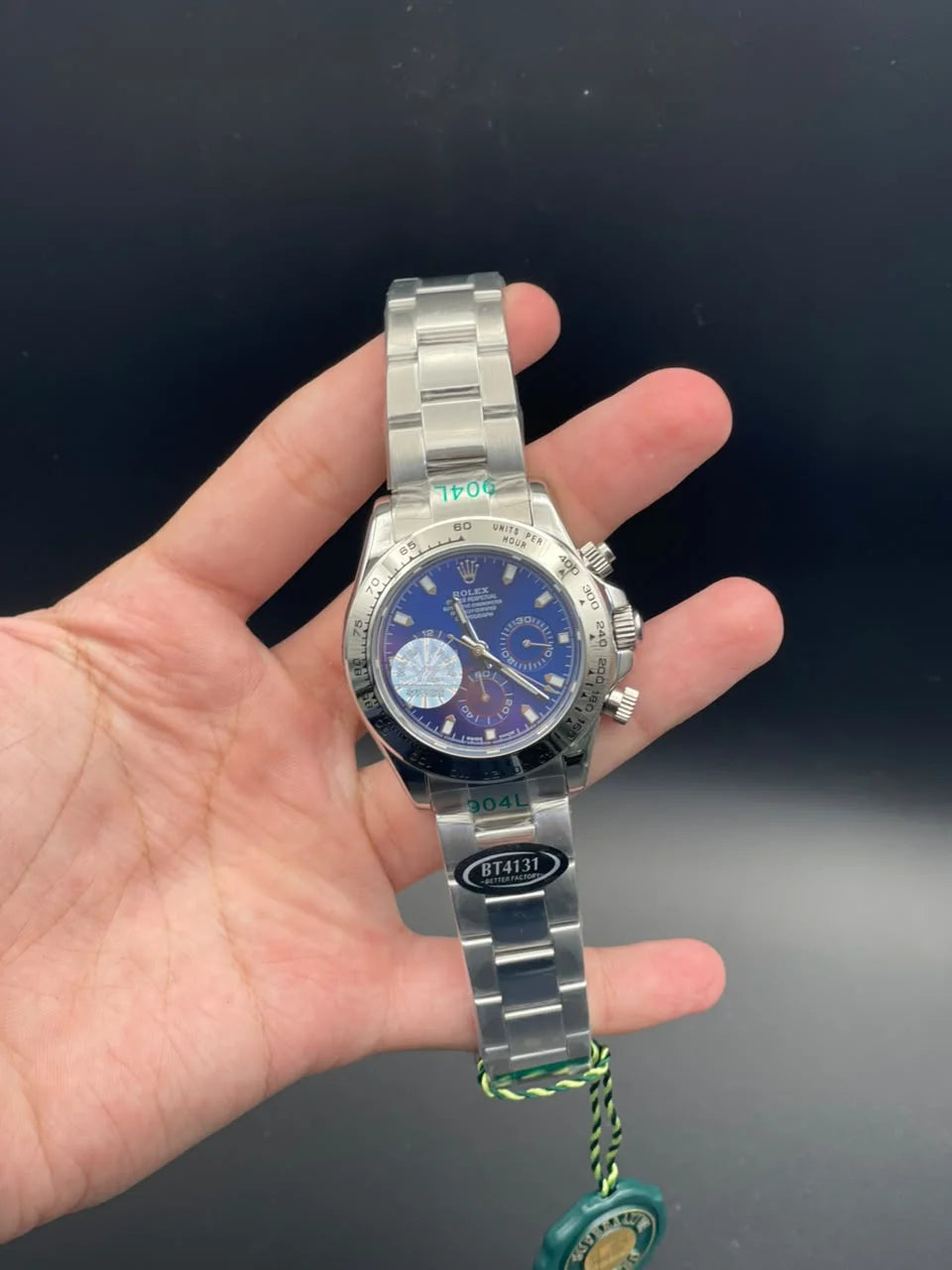 RLX Silver Chain With Blue Chronograph Dial Automatic Watch