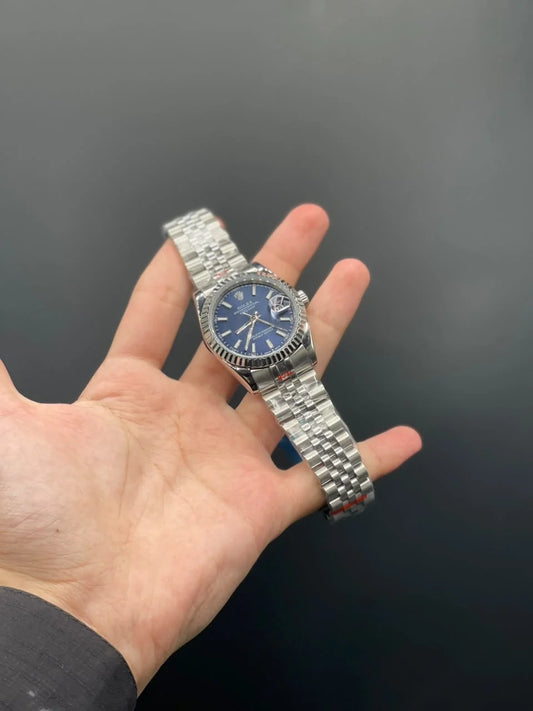RLX Silver Jubilee Chain With Blue DateJust Dial Automatic Watch