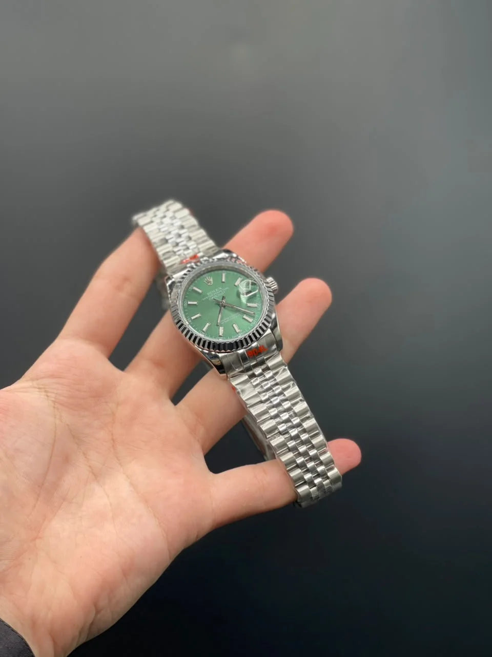 RLX Silver Jubilee Chain With Mint Green Datejust Dial Automatic Watch
