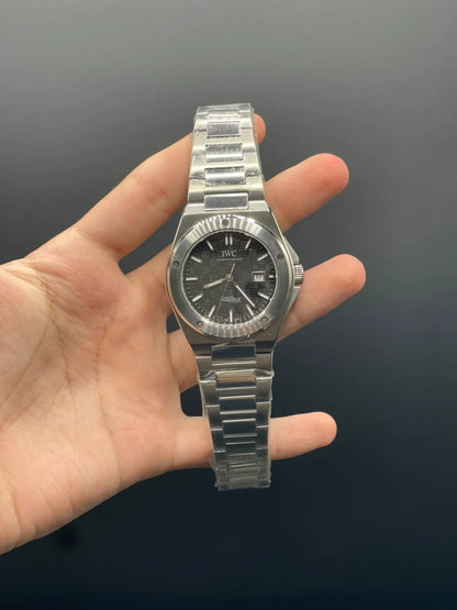 IC Silver Chain With Black Dial Automatic Watch