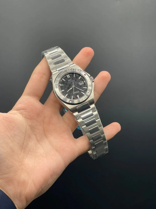 IC Silver Chain With Black Dial Automatic Watch