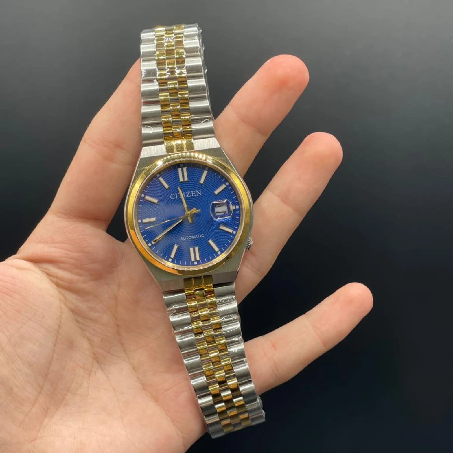 CTZ Two Tone Chain With Blue Dial Automatic Watch