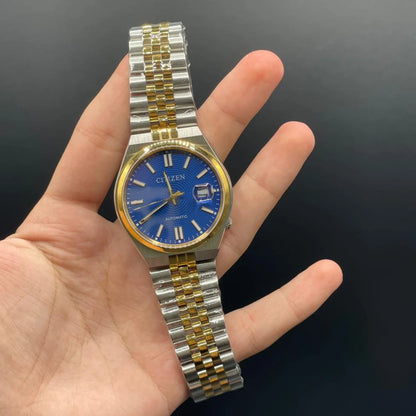 CTZ Two Tone Chain With Blue Dial Automatic Watch