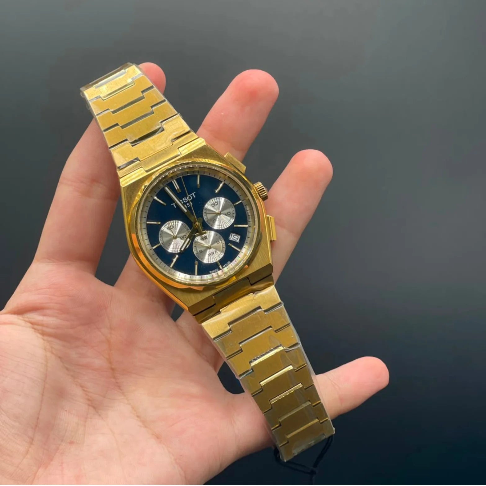 TT Golden Chain With Blue Chronograph Dial Automatic Watch
