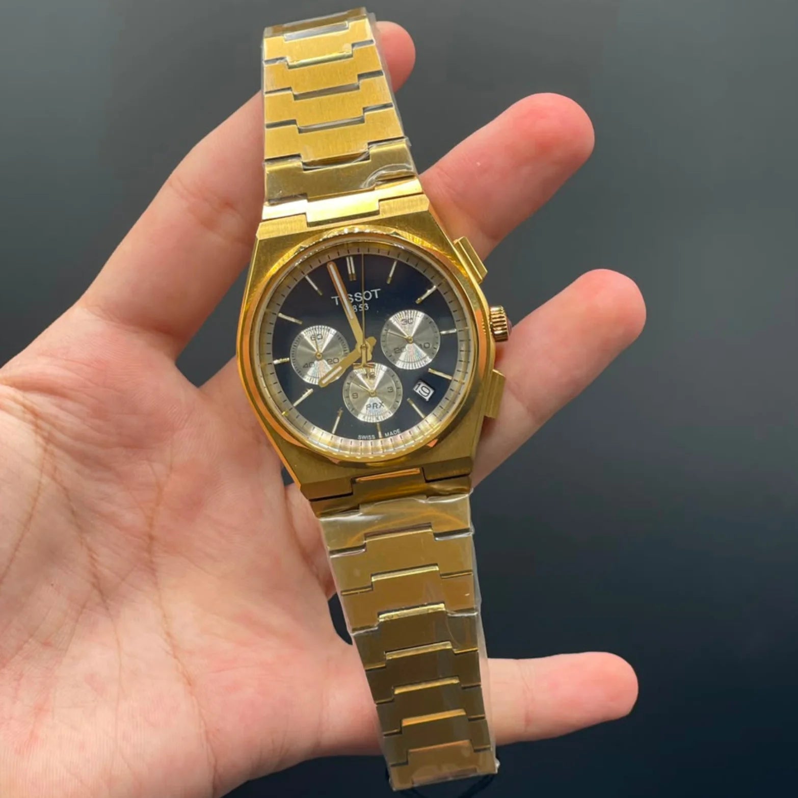 TT Golden Chain With Blue Chronograph Dial Automatic Watch