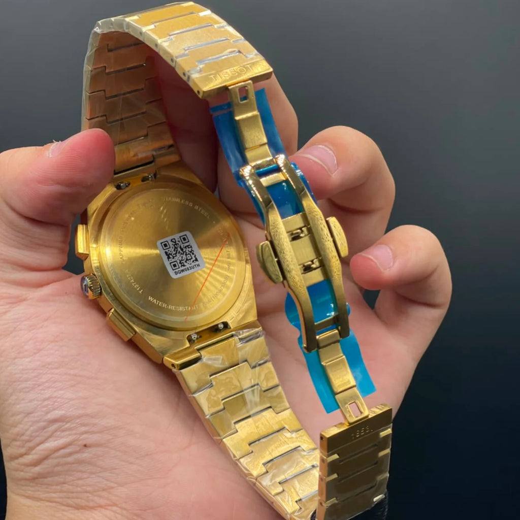 TT Golden Chain With Blue Chronograph Dial Automatic Watch